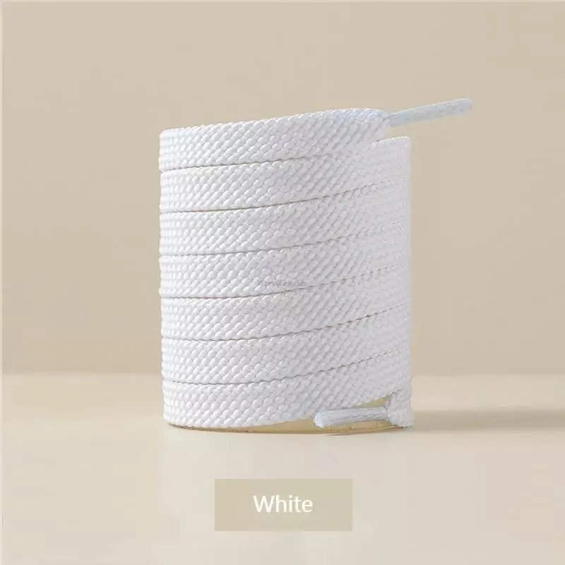 1pair Classic Sneakers Fabric Flat White Black Elastic Shoes Laces 100/120/140/160cm Length