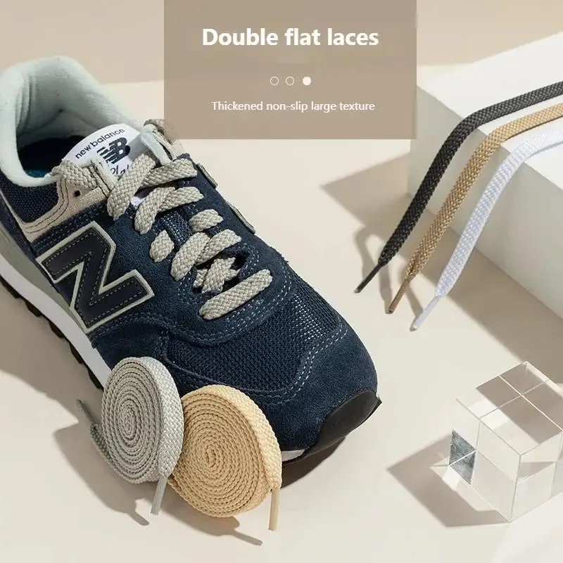 1pair Classic Sneakers Fabric Flat White Black Elastic Shoes Laces 100/120/140/160cm Length