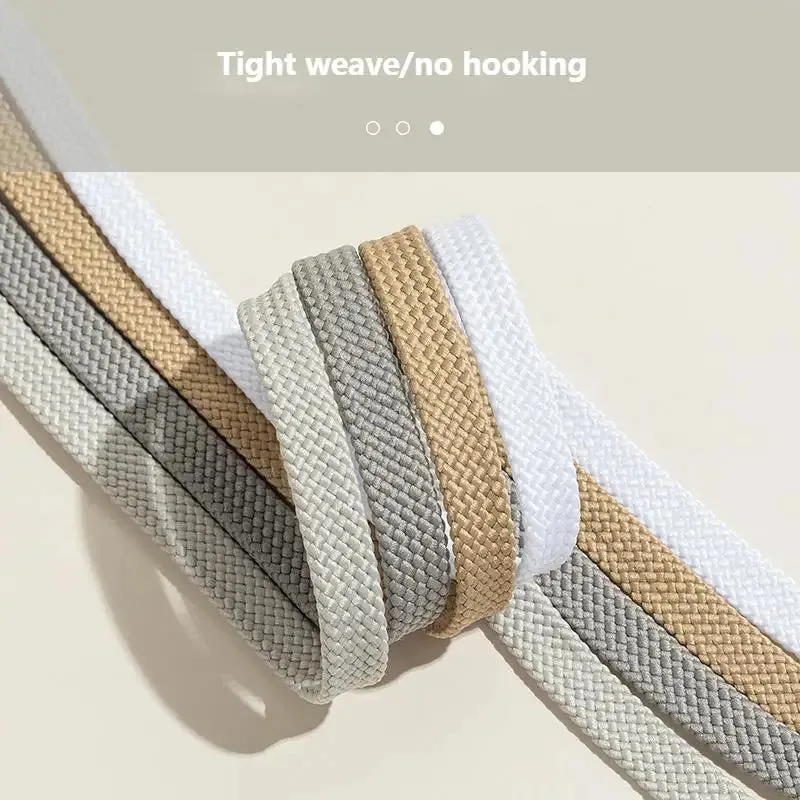 1pair Classic Sneakers Fabric Flat White Black Elastic Shoes Laces 100/120/140/160cm Length