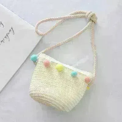 Children Bags Hats Female Decoration Small Colored Balls Sunscreen Lace Beach Hats Breathable Sandals