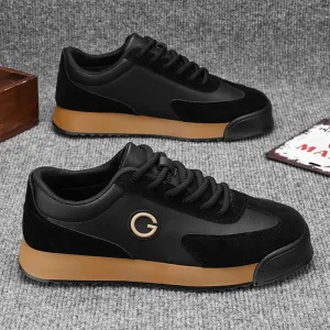 Classic Retro Black Sneakers for Men.