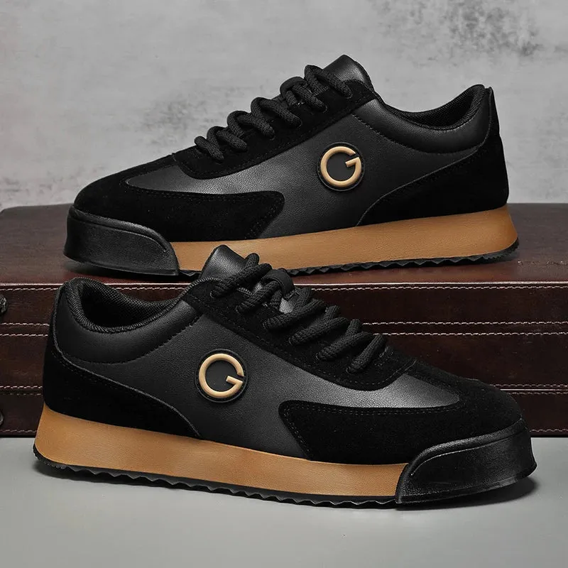 Classic Retro Black Sneakers for Men.