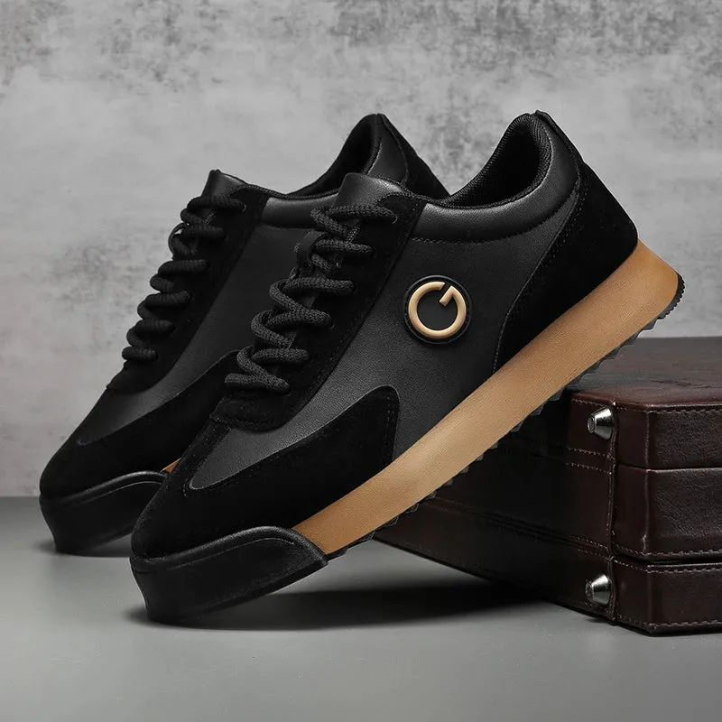 Classic Retro Black Sneakers for Men.