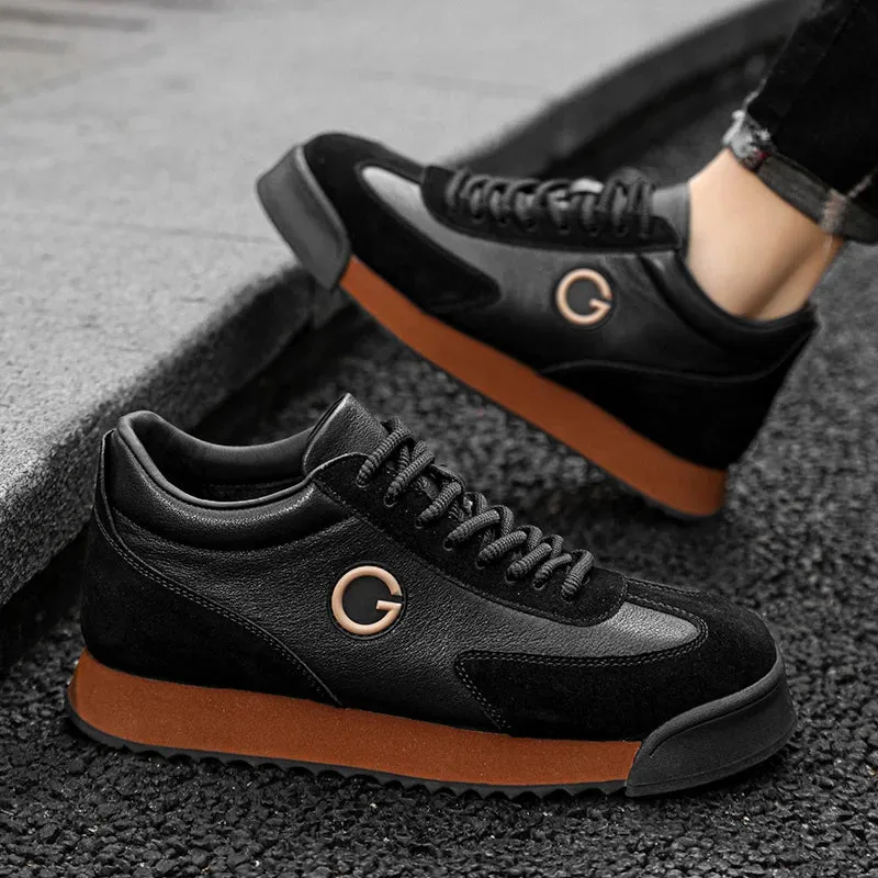 Classic Retro Brown Sneakers for Men.