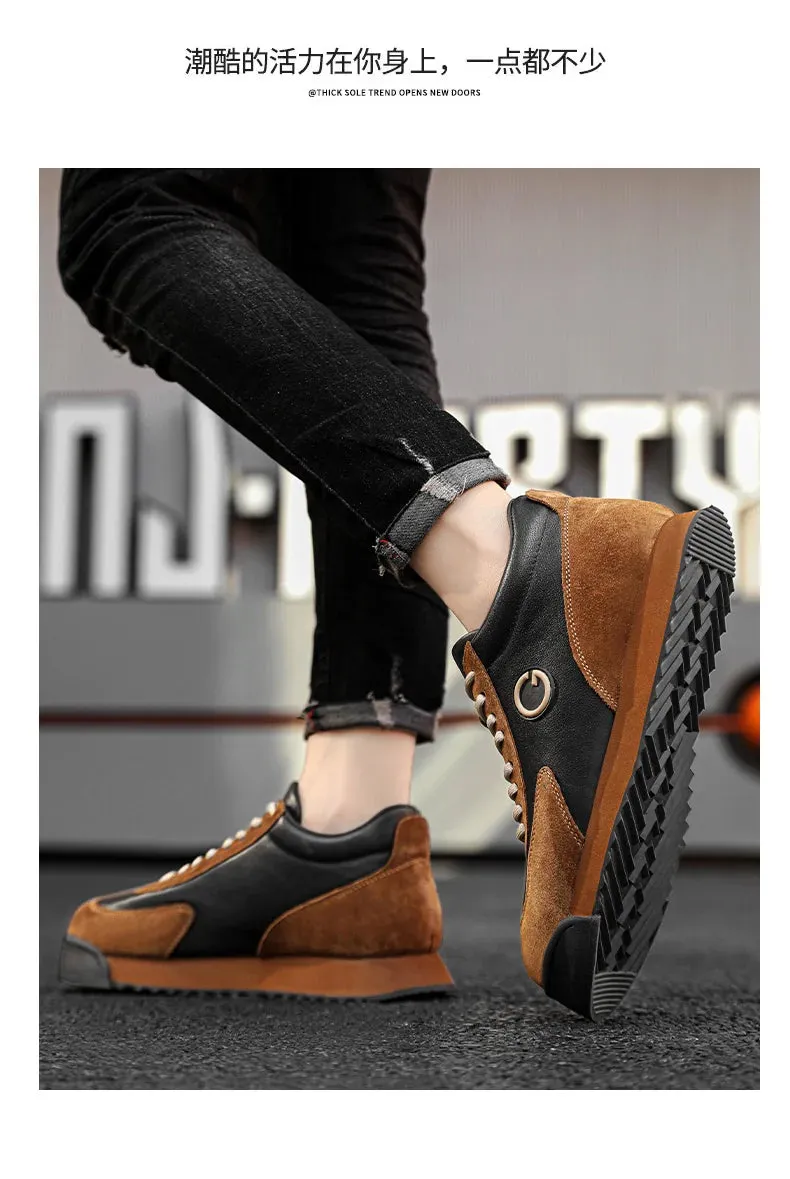 Classic Retro Brown Sneakers for Men.