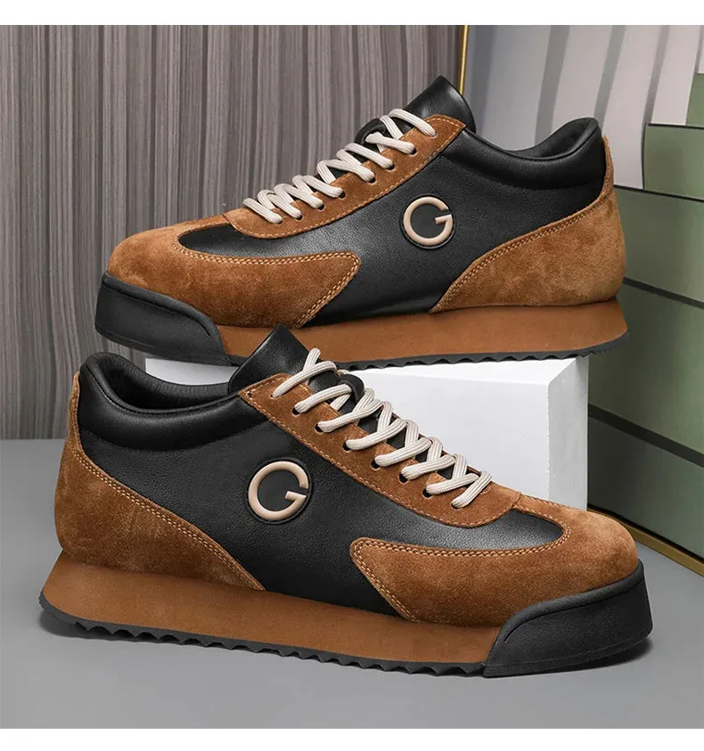 Classic Retro Brown Sneakers for Men.