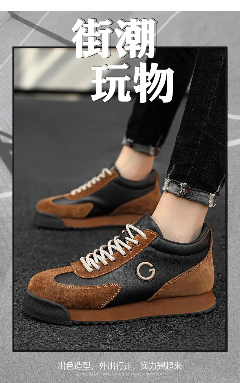 Classic Retro Brown Sneakers for Men.