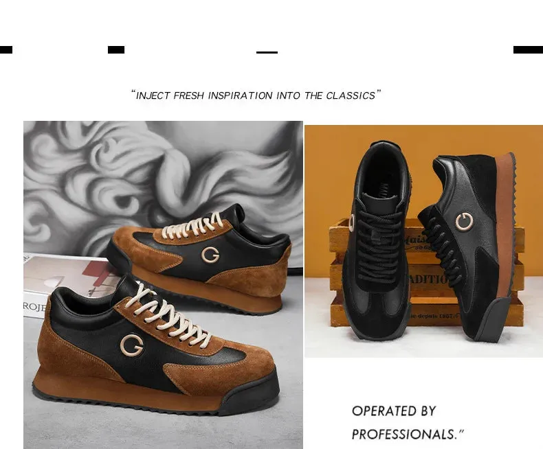 Classic Retro Brown Sneakers for Men.