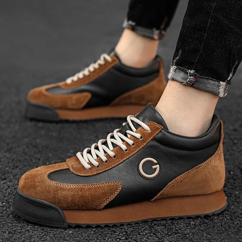 Classic Retro Brown Sneakers for Men.