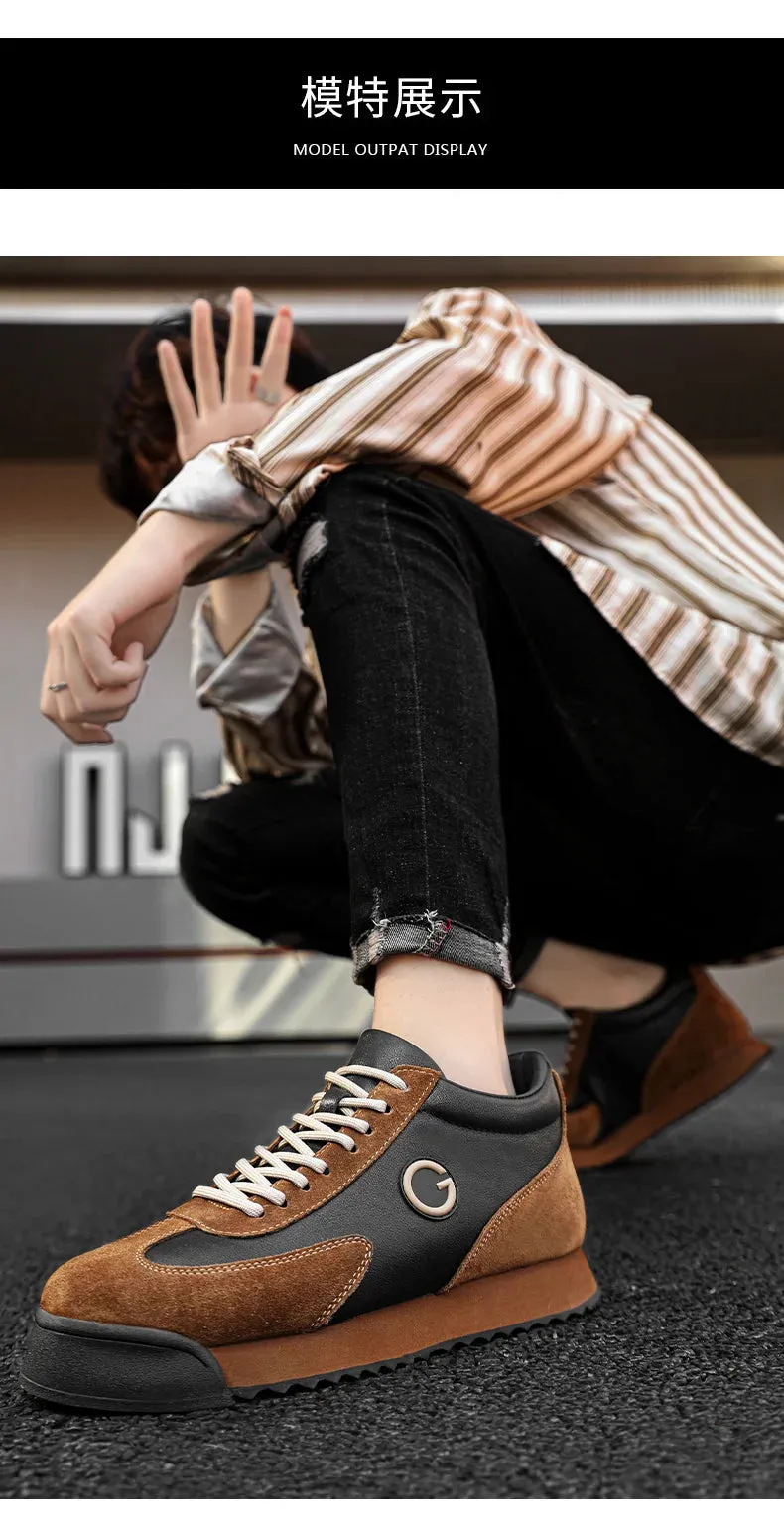 Classic Retro Brown Sneakers for Men.