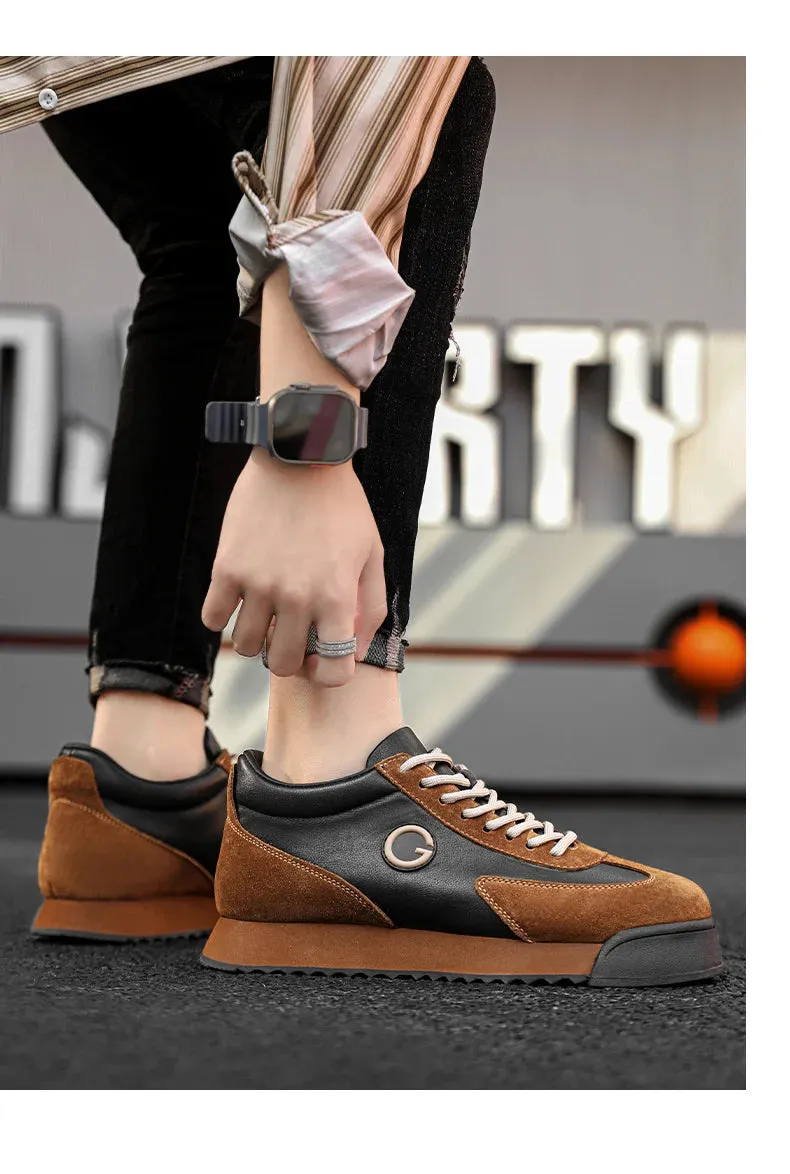 Classic Retro Brown Sneakers for Men.