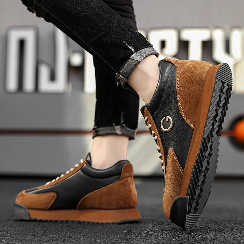 Classic Retro Brown Sneakers for Men.
