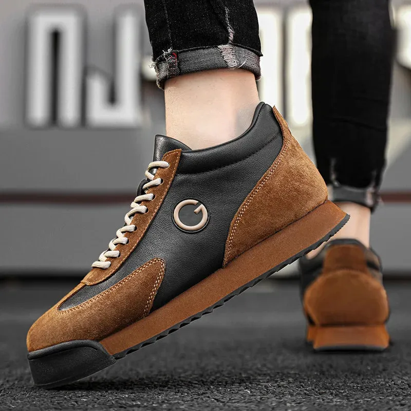 Classic Retro Brown Sneakers for Men.