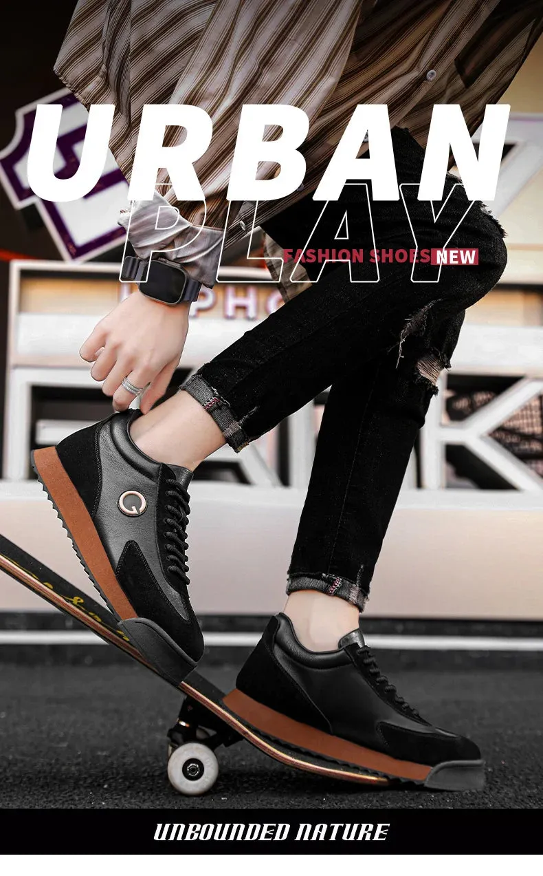 Classic Retro Brown Sneakers for Men.