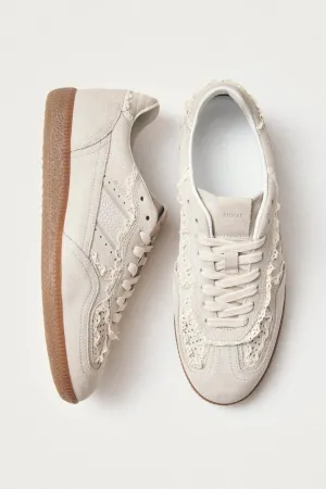 Crochet Cream Leather Sneakers
