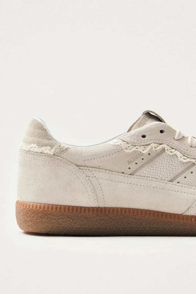 Crochet Cream Leather Sneakers