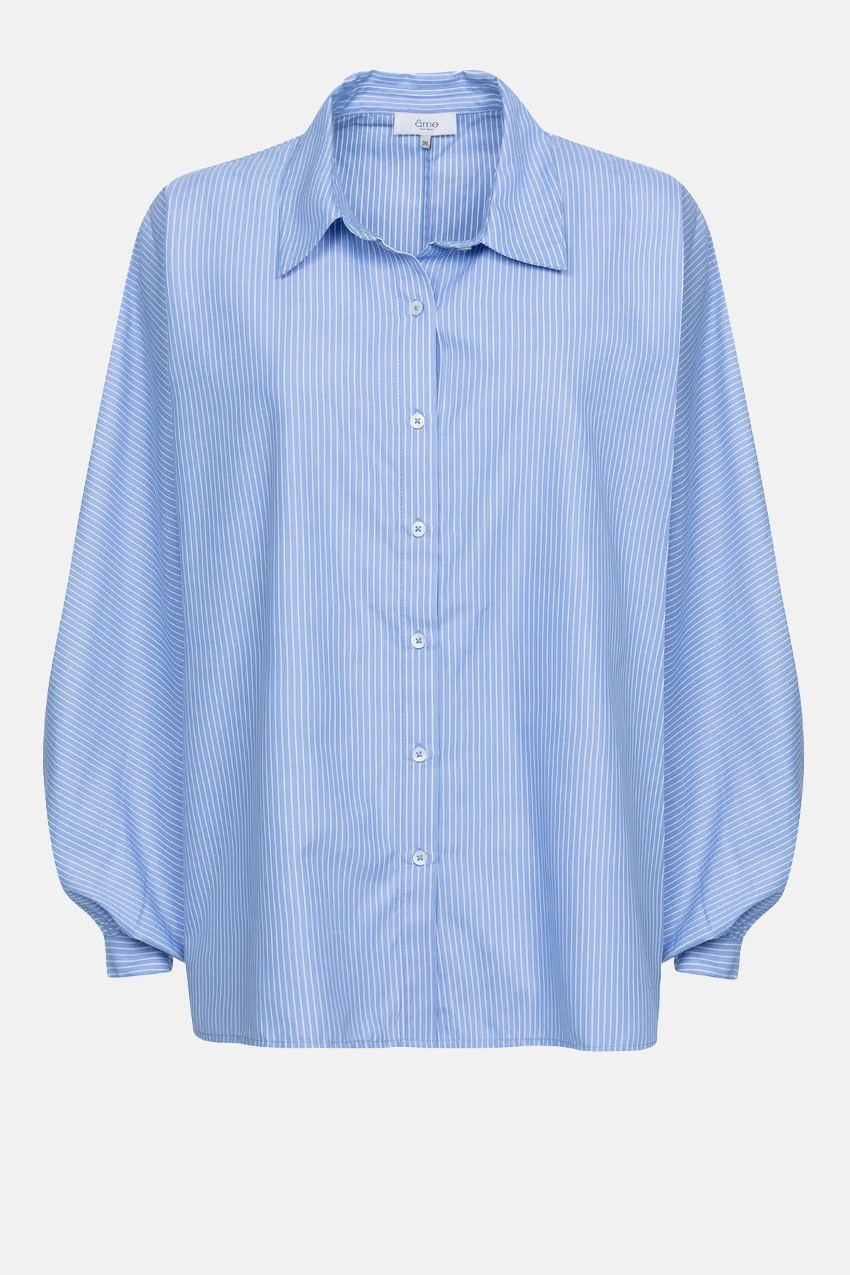 Gala Striped Oversized Shirt | Light Blue & White