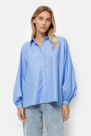 Gala Striped Oversized Shirt | Light Blue & White