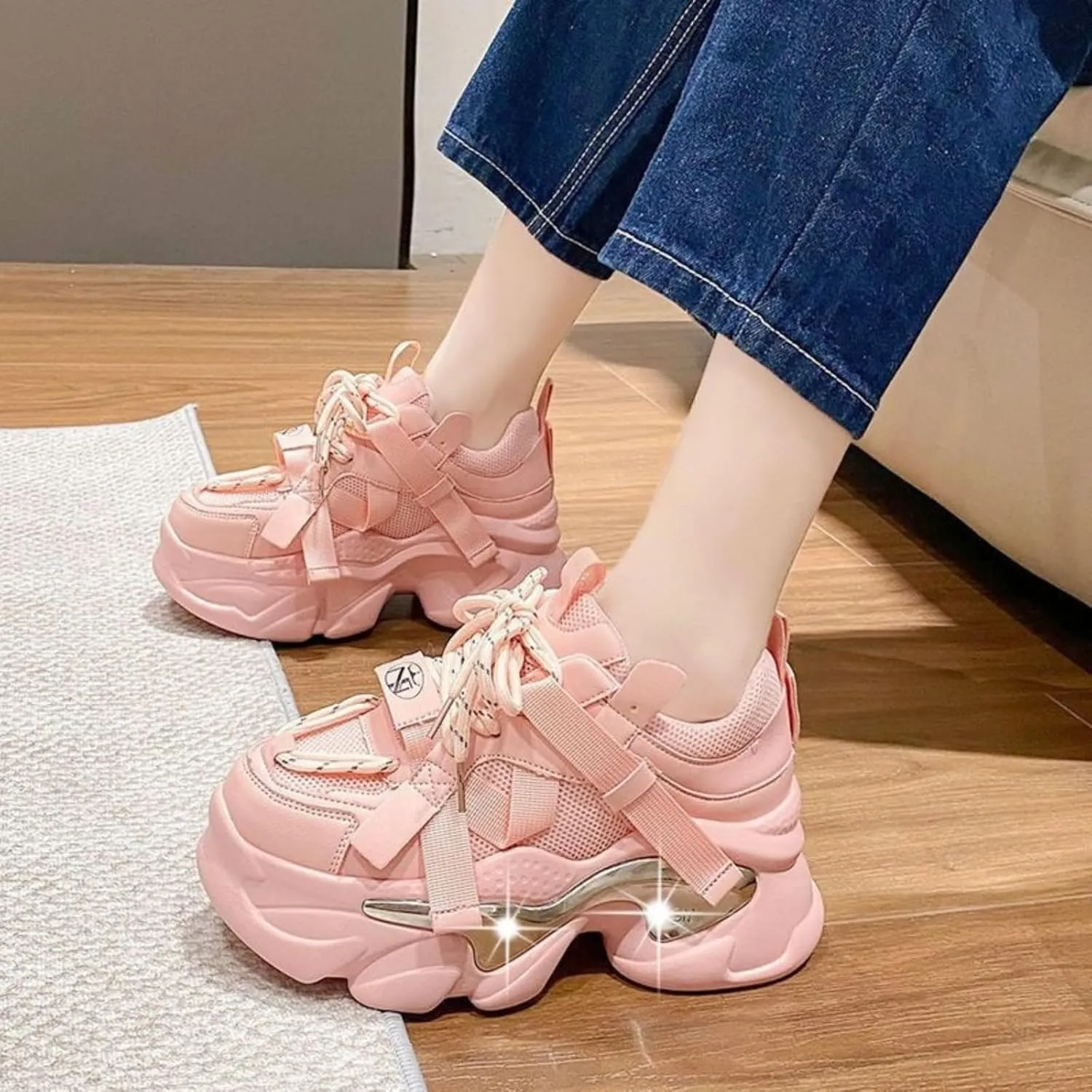 Height-Increased Platform Shoes - Chunky Sneakers for Women, Trendy Platform Dad Shoes, Aesthetic Shoes, Casual Footwear