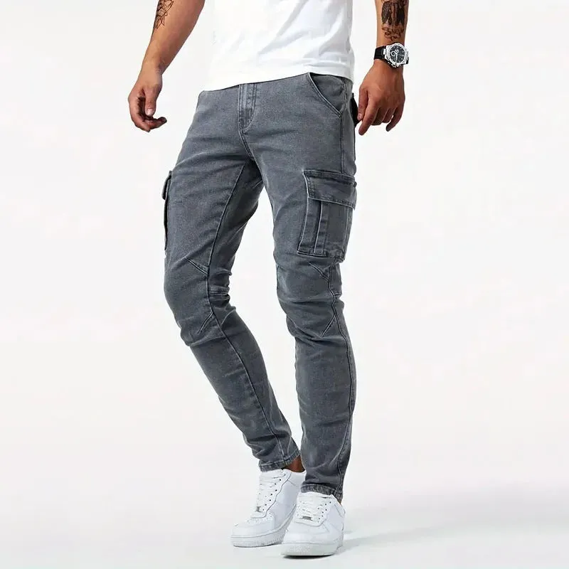 Hot Sale 49% OFFCargo trousers in stretch denim