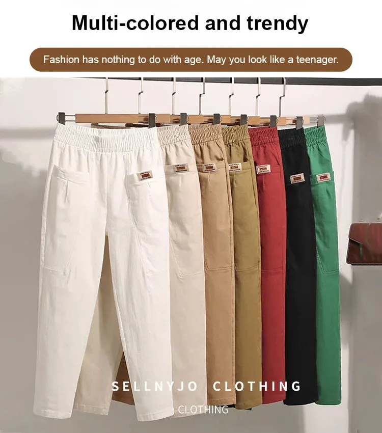 Hot Sale 50% OFFWomen's Elastic Waist Cotton Trousers