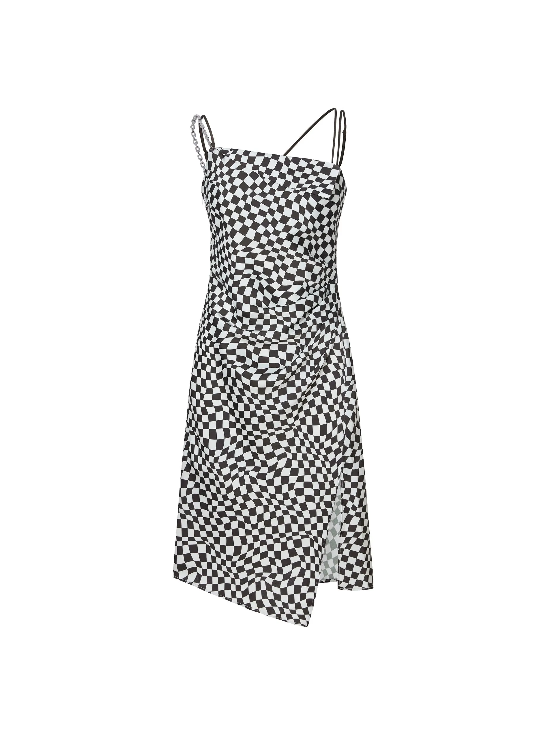 HOT SALE Check Side Slit Cami Dress