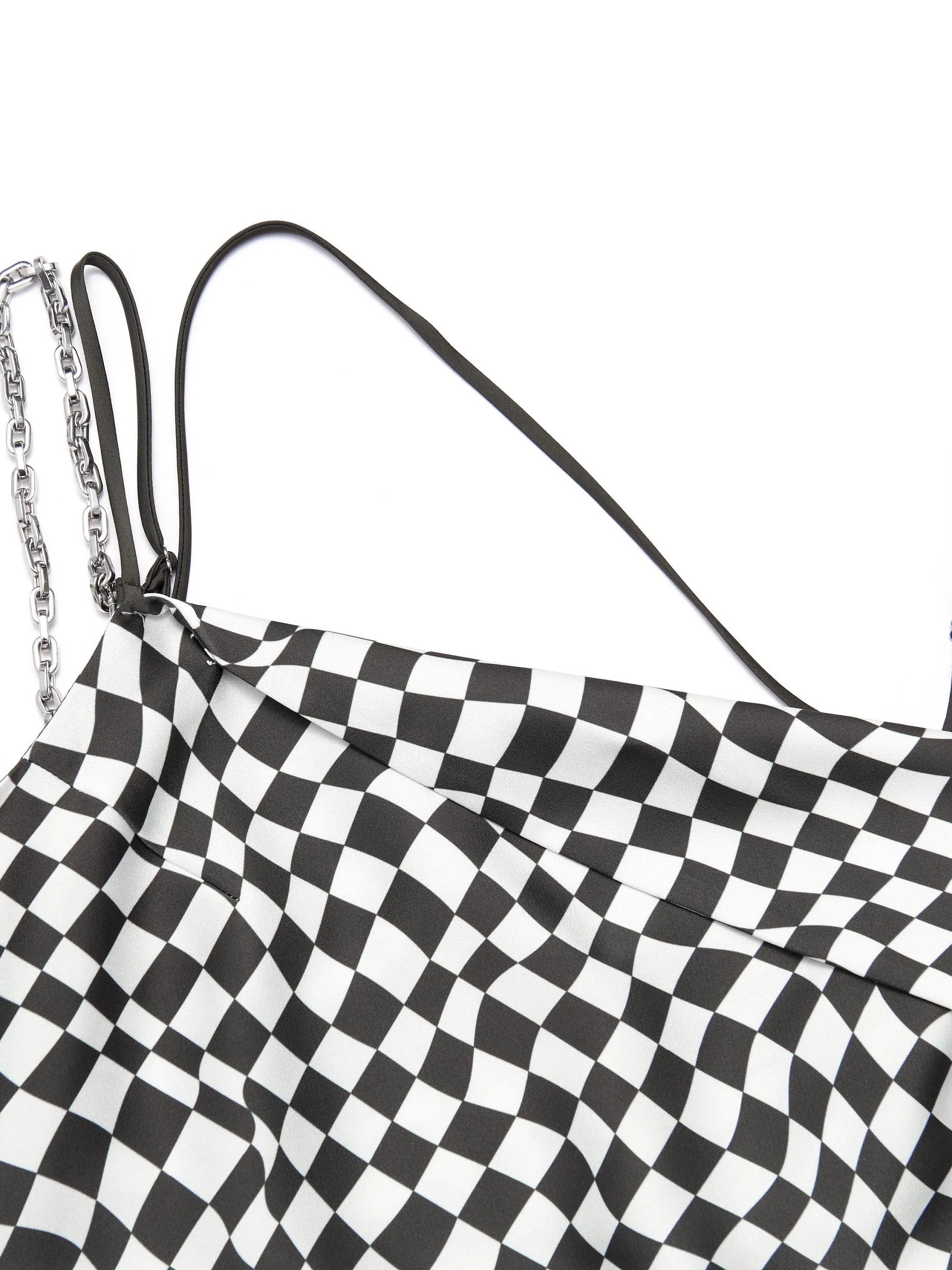 HOT SALE Check Side Slit Cami Dress