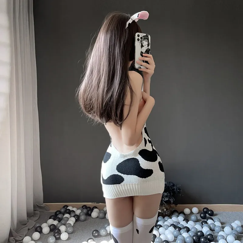 Japanese cow print sweater