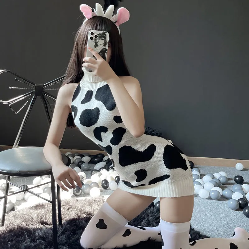Japanese cow print sweater