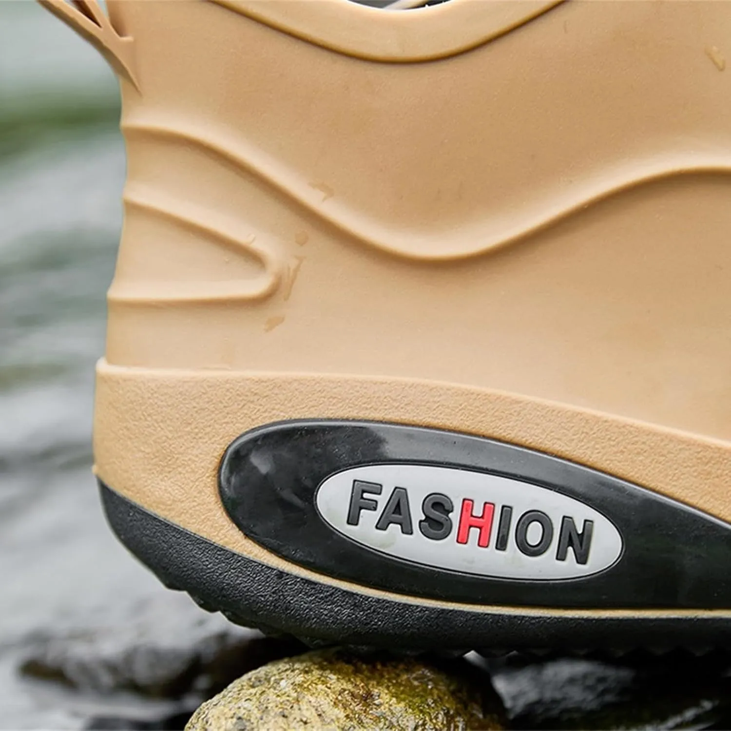 Men's Waterproof Rubber Rain Boots Non-slip Rain Boots Fishing Shoes Plush Lined Short Boots Outdoor Work Boots