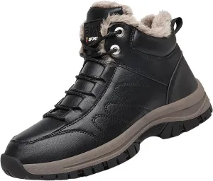 Mens Work Boots Composite Hiking Sneakers Shoes Warm Fur Lined Women Safety Shoes Nonslip Slip On Platform Shoes Lightweight Comfortable Hike Grounded Footwear