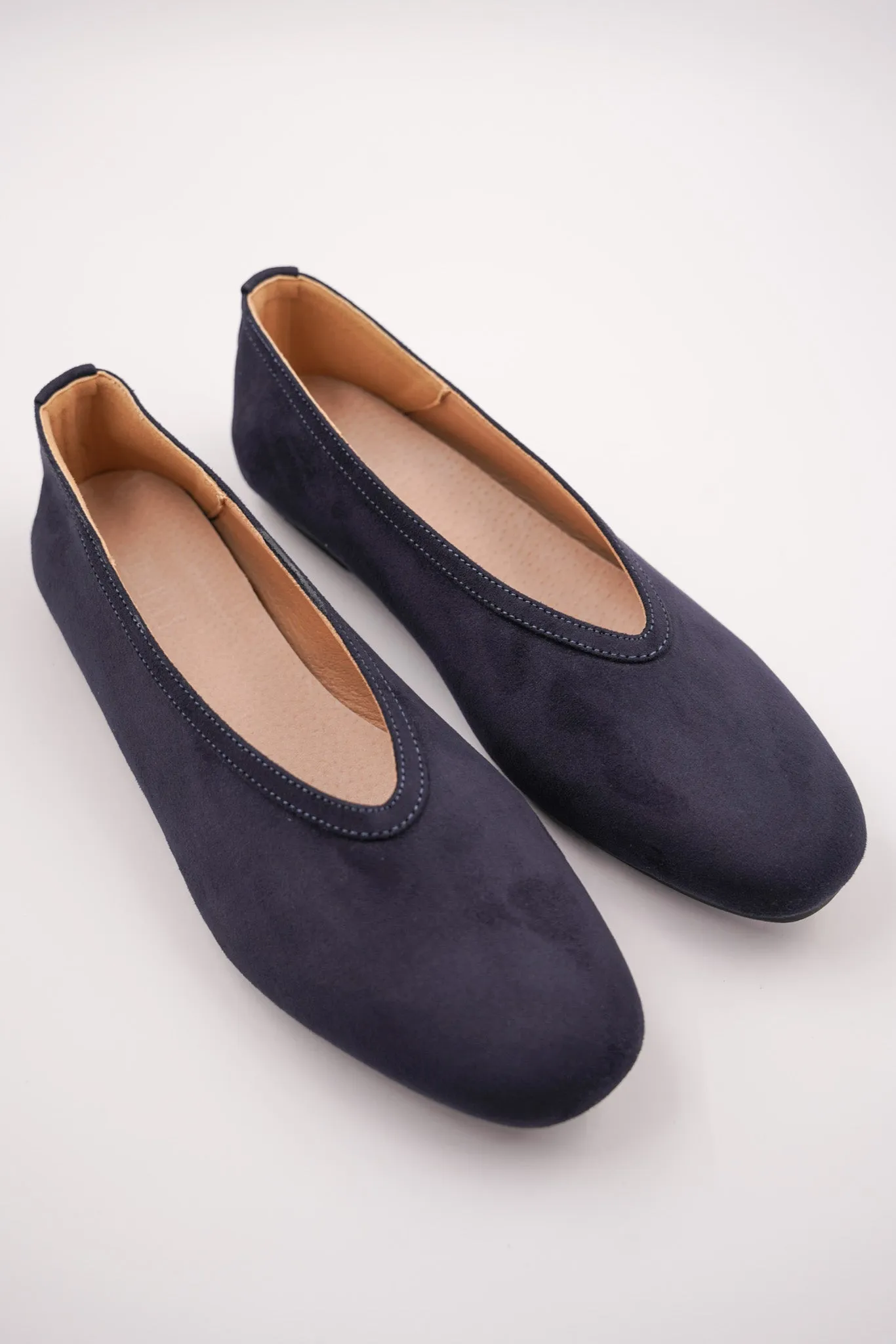 Navy Ballet Pumps.