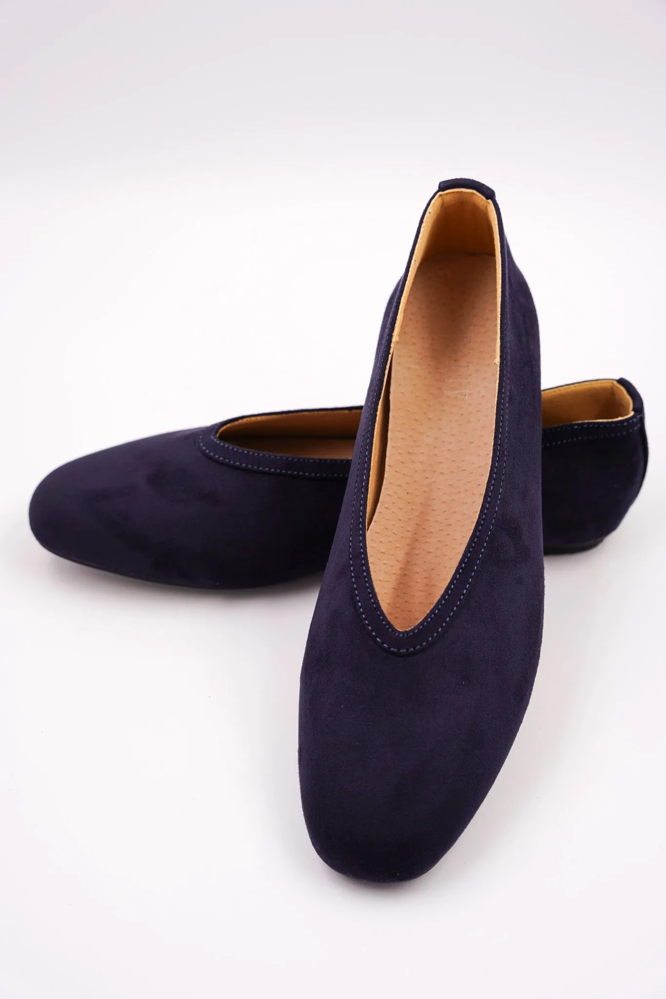 Navy Ballet Pumps.