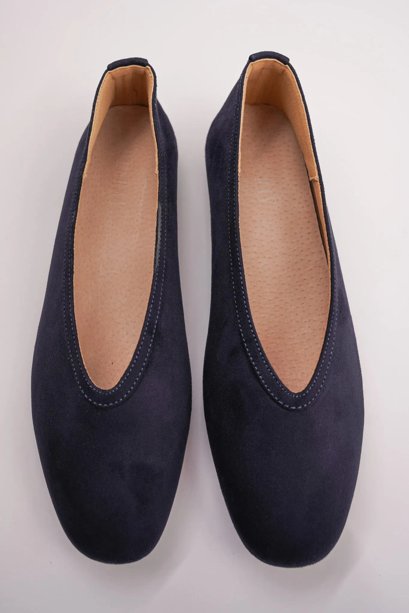 Navy Ballet Pumps.