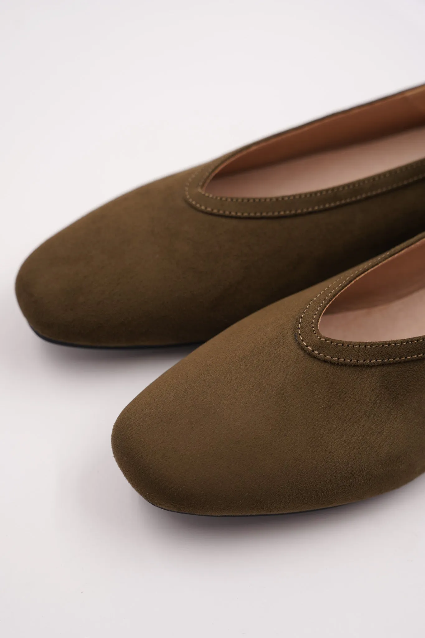 Olive Ballet Pumps.
