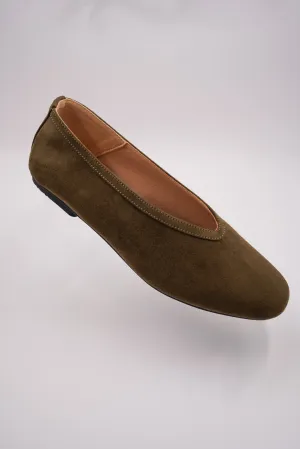 Olive Ballet Pumps.