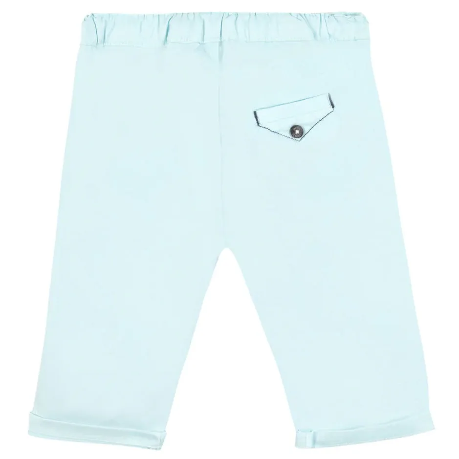 TARTINE ET CHOCOLAT Classic Stretch Cotton Baby Trousers - Aqua