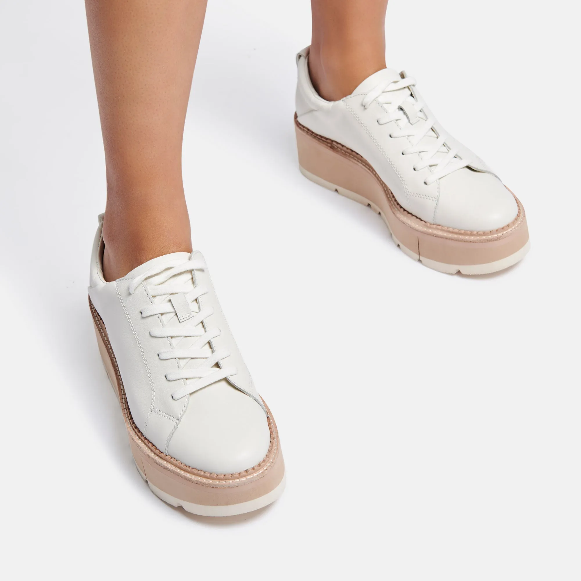 TOYAH SNEAKERS WHITE LEATHER re:vita