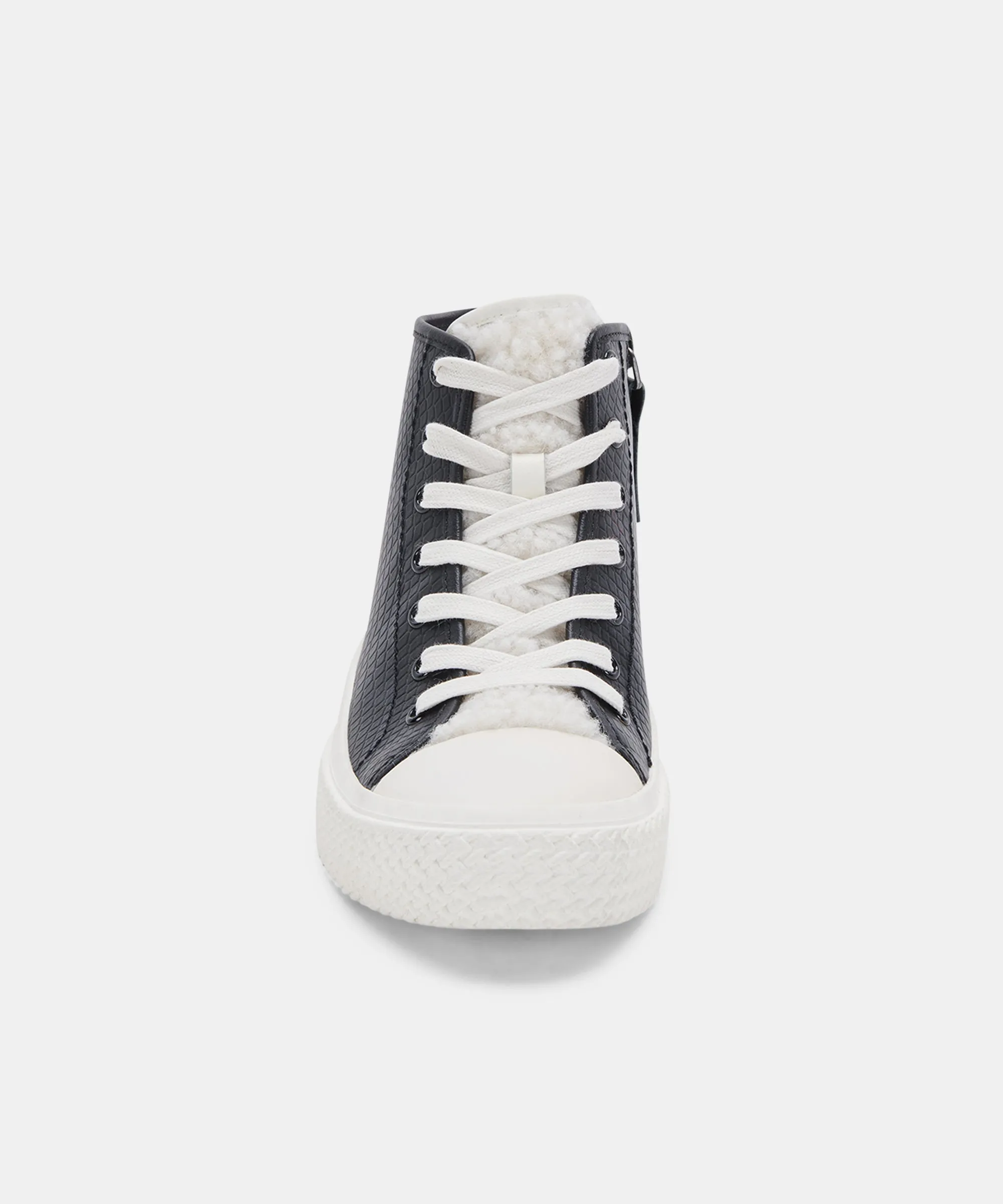 VEOLA PLUSH SNEAKERS BLACK EMBOSSED LEATHER re:vita