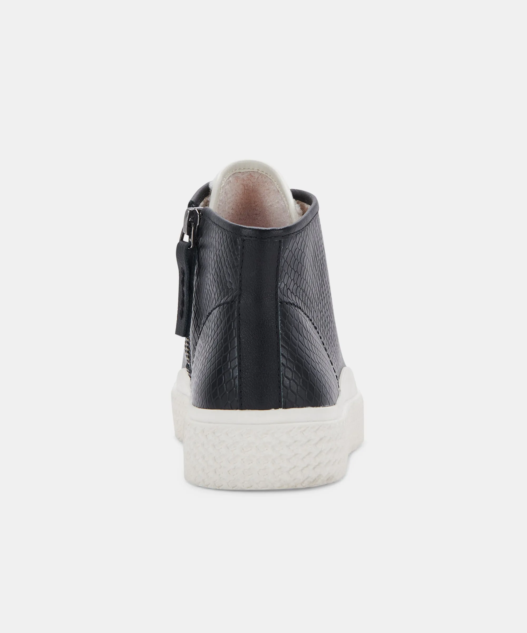 VEOLA PLUSH SNEAKERS BLACK EMBOSSED LEATHER re:vita
